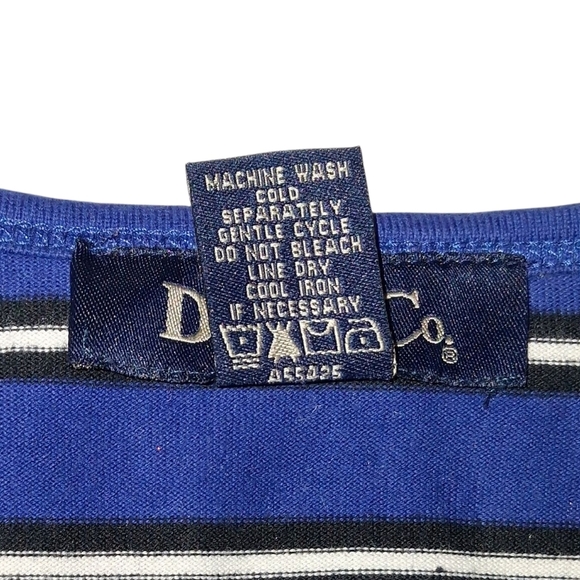 EUC Womens Denim & Co Sz. 1X Blue/Black/White Striped Short Sleeve Tee. - Picture 8 of 8